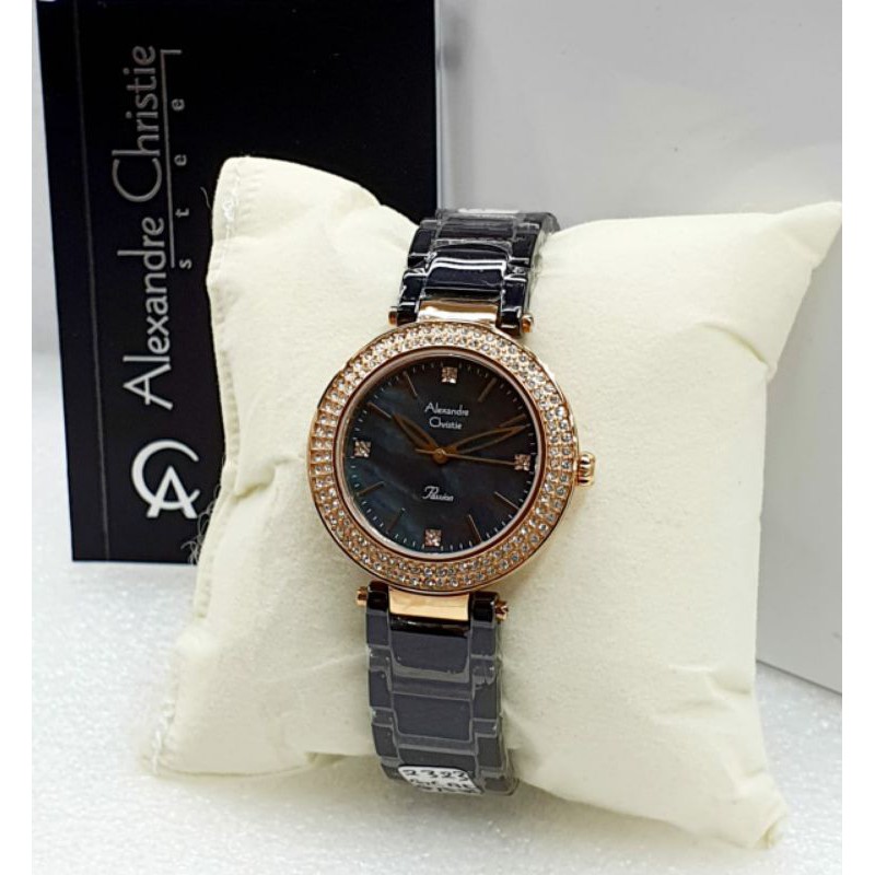 JAM TANGAN WANITA ORIGINAL ALEXANDRE CHRISTIE AC 2323 KERAMIK - ALEXANDER CHRISTIE