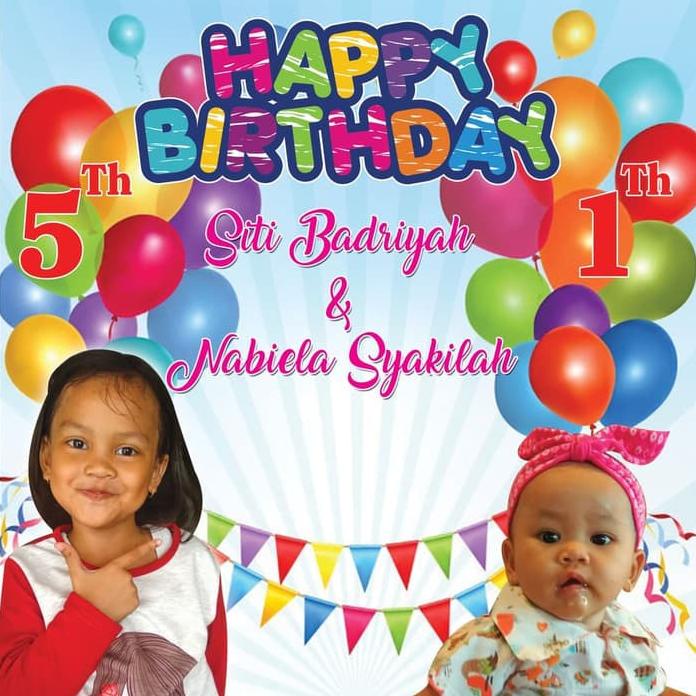 Spanduk/Banner Ulang Tahun Anak Ukuran 2X2 Diskon R33B