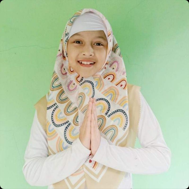 VOAL PRINTING ANAK MOTIF RAINBOW AESTETIC / VOAL ANAK LUCU KARATER / HIJAB ANAK LUCU / JILBAB ANAK PRINTING