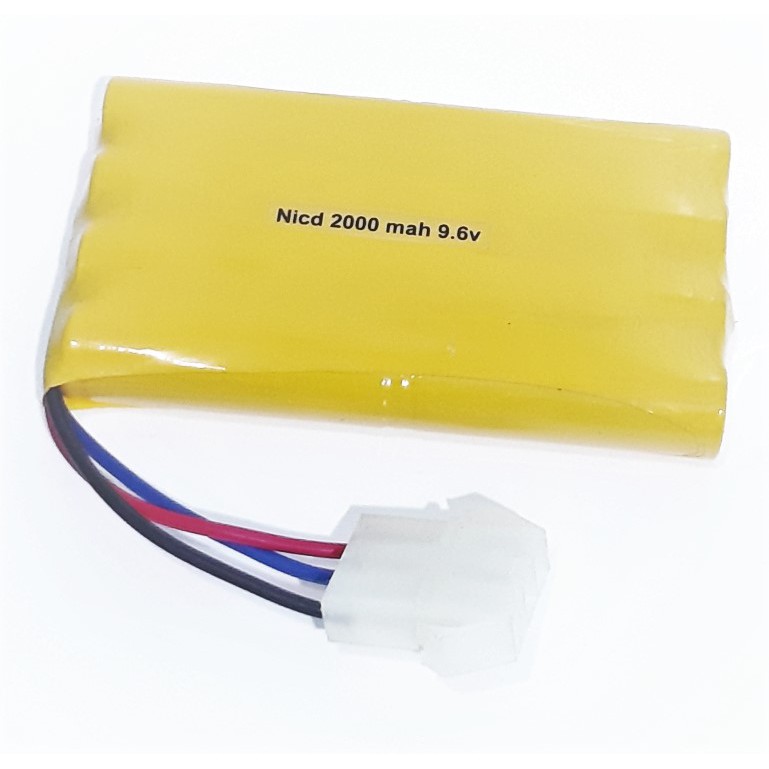 Baterai Mobil Remot/RC 8x AA NI-CD 9.6volt - 2000mAh Model Susun Tumpuk Socket Putih 3 Pin