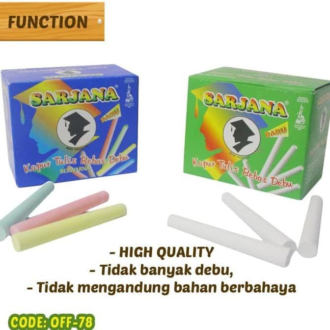 Baru Blackboard Chalk - Kapur Tulis Putih Dan Warna Isi 50 Batang