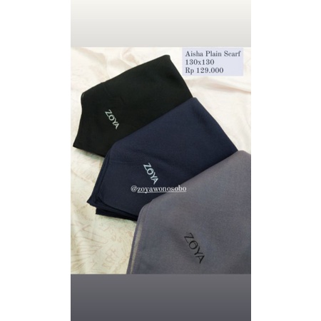 Zoya Scarf Kerudung Hijab Segiempat Aisha Plain Polos ( COD )