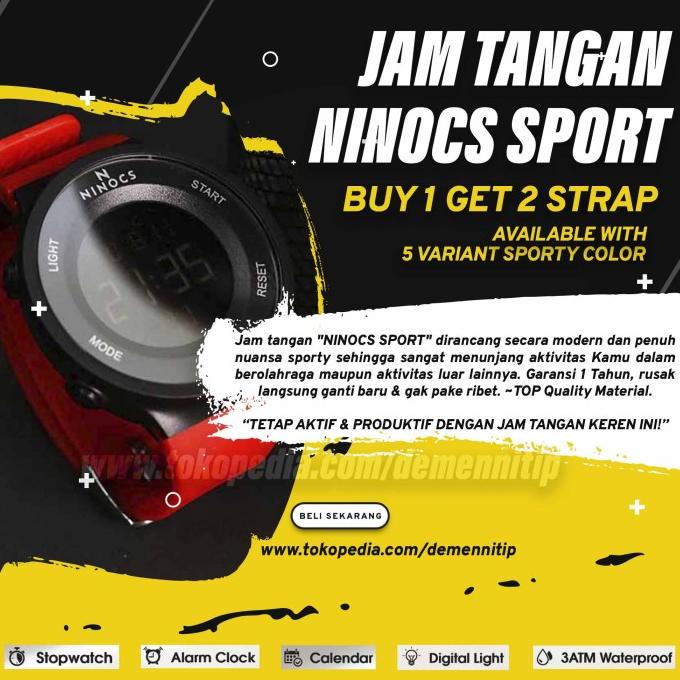 Oriii Jam Tangan Sporty Digital Wanita Ninocs Sport - Asli & Original )N@