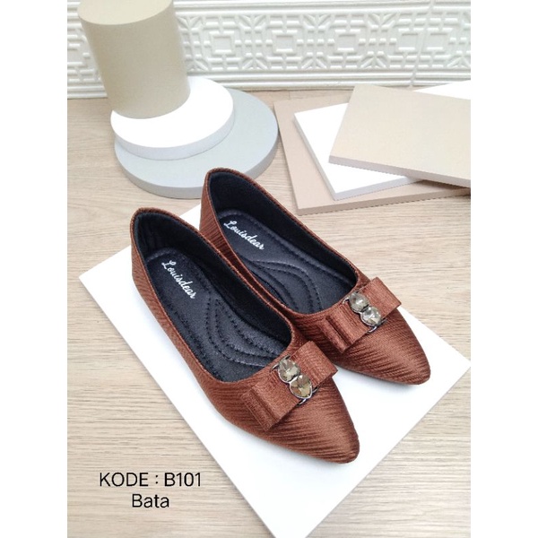 sepatu flat shoes wanita terbaru kekinian pesta LOUISDEAR sepatu flat shoes B101