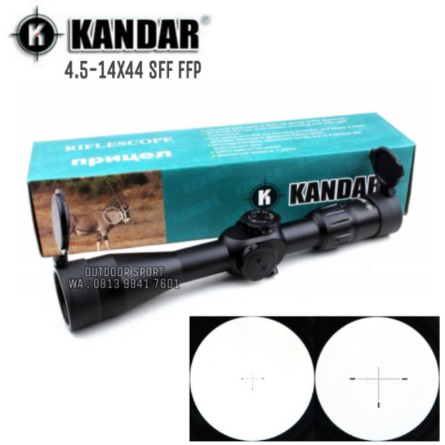 Telescope Kandar 4.5-14X44 SFIR FFP Tube 30 Air Rifle Scope Hunting - Teleskop Kandar