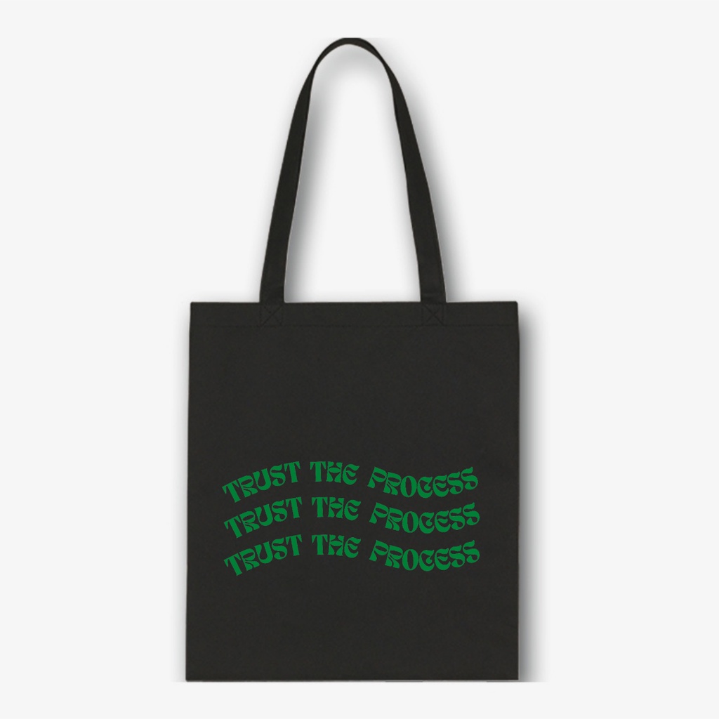 Totebag / Stringbag Trust the process tas tote bag ransel serut drawstring viral kekinian quote || Kiiyoomii ||