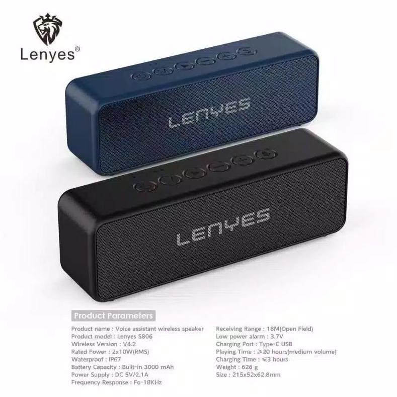 Terbaik|SQ38|RY - Speaker Bluetooth lenyes S806 Original Waterproof IP67 / speaker aktif lenyes s806