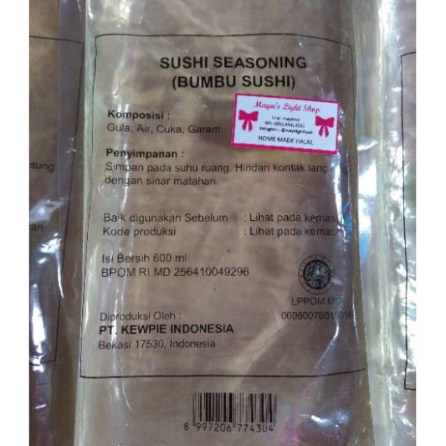 Cuka beras sushi seasoning halal murah 600ml rice vinegar bahan kimbap bento cuka beras