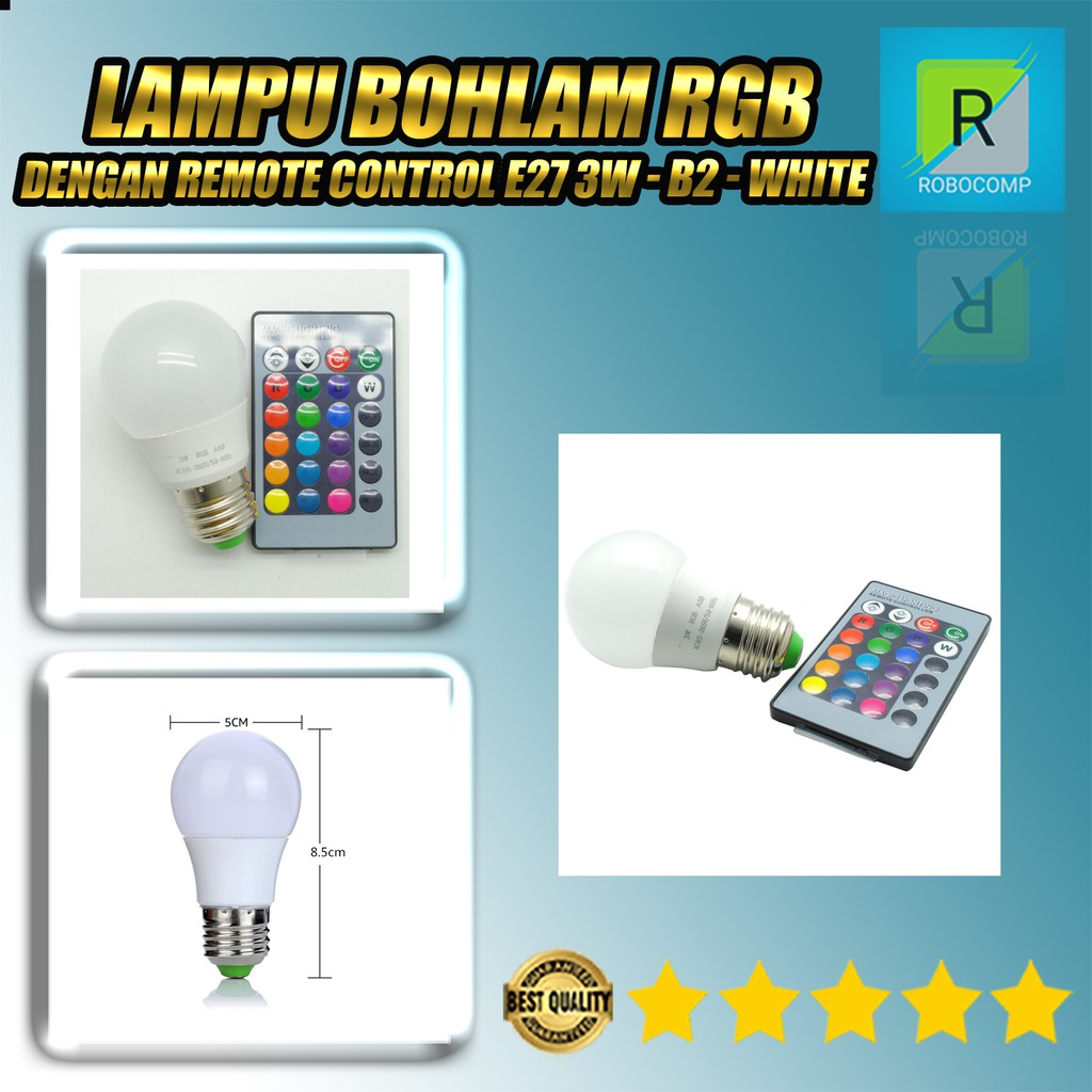 Lampu Bohlam RGB dengan Remote Control E27 3W