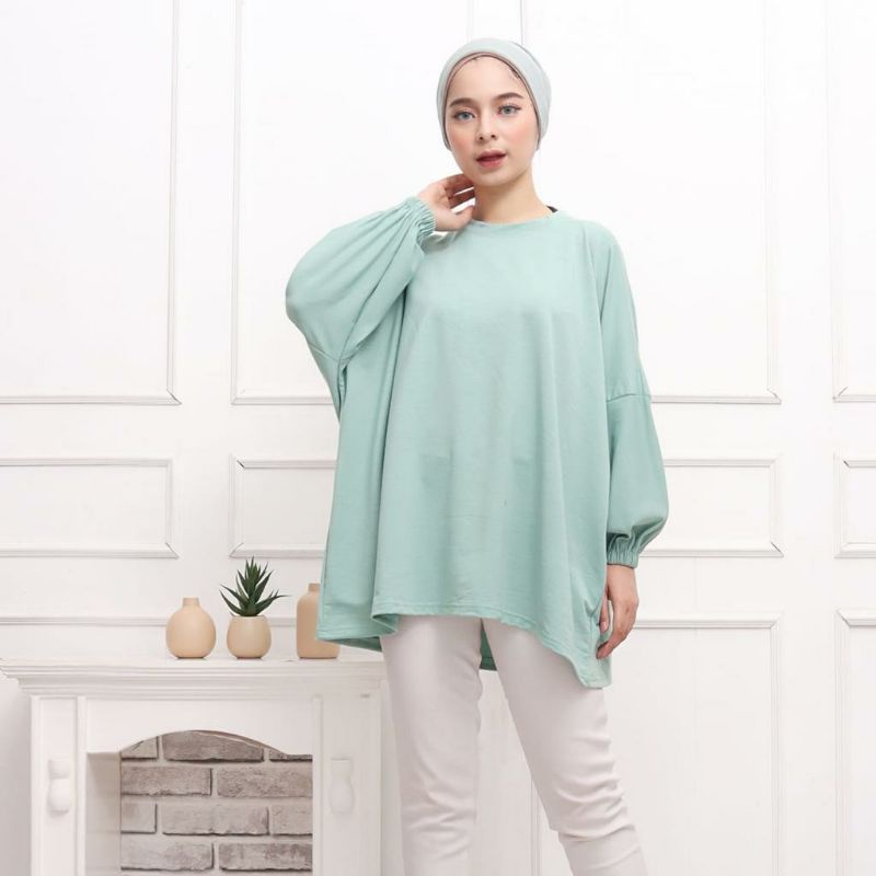 ATASAN BLOUSE WANITA BATWING JUMBO BIGSIZE OVERSIZE BABYTERRY SPANDEX - 1781-2