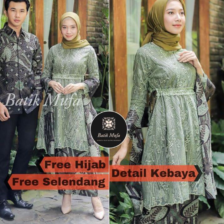 EVG NEW Kebaya batik Couple MECA Tunik Army mint | Kebaya wisuda kebaya hijau mint kebaya lamaran ke