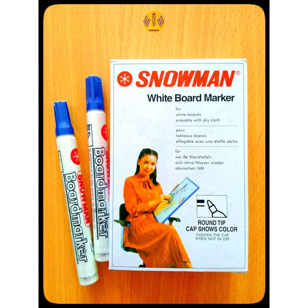 

Spidol Warna White Board Snowman BG-12 W/Board Marker Biru