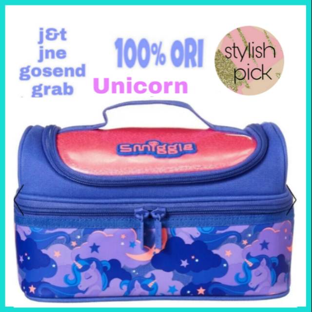 SMIGGLE UNICORN SEEK double decker lunch box tas bekal 100% ORI