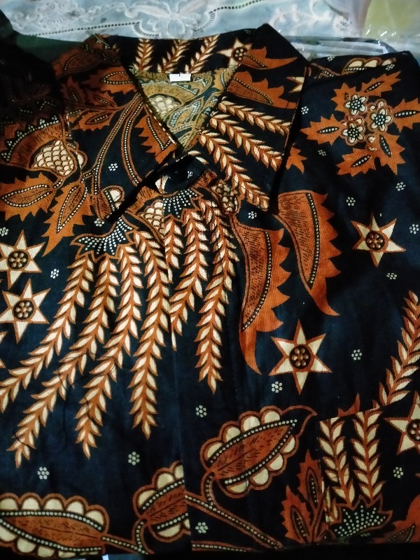 Manggar Batik Jumbo Hrb118 A Hitam Coklat Kemeja Batik Pria Pendek Premium Besar Xxxl 3l 4l 5l