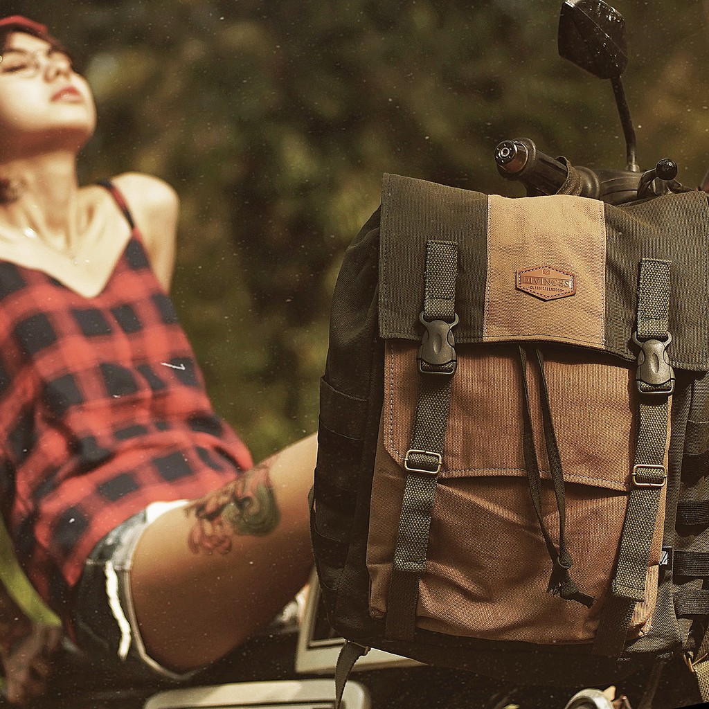 DIVINCES Backpack CIRCLE - Tas Ransel Laptop Kanvas BerGARANSI Pria Wanita Kuliah Kerja Sekolah