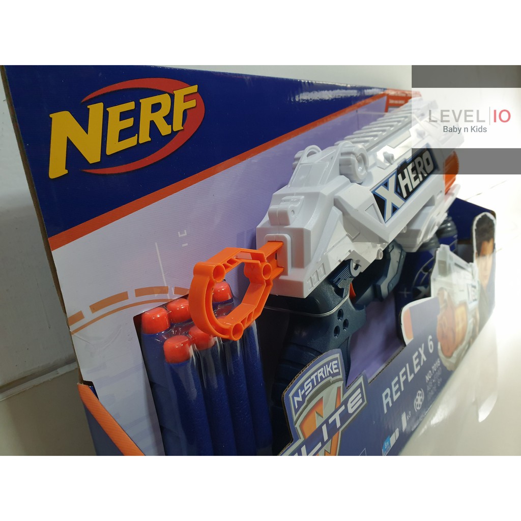 Nerf XHero Reflex 6 / Handgun Pistol Mainan Anak - Putih 7015