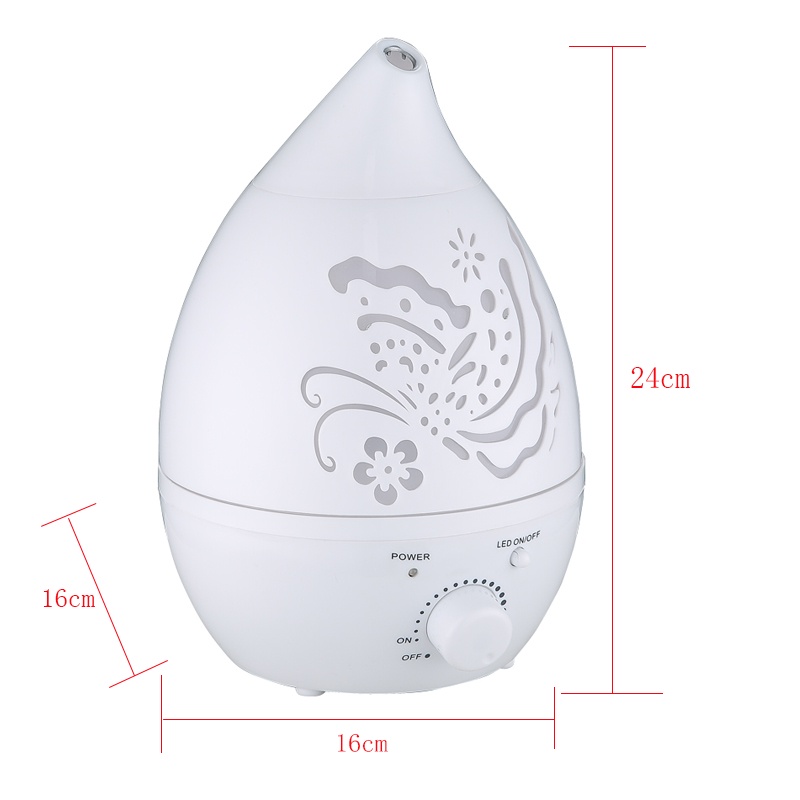 AKN88 - Humidifier Diffuser Penjernih Udara Ukiran Bunga Lampu LED - Kapasitas 1.3L