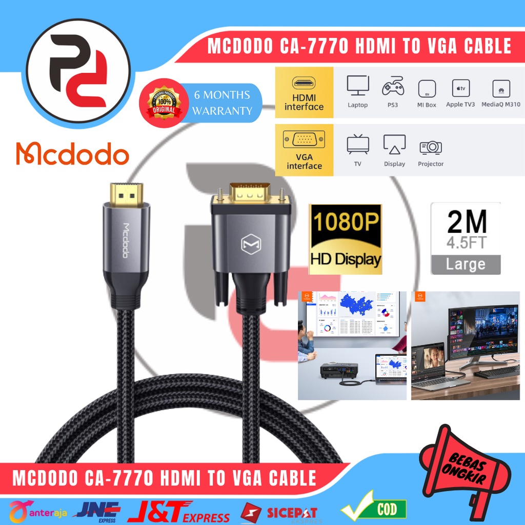 Jual Kabel Converter Hdmi To Vga Mcdodo Ca Hd P Pc Proyektor