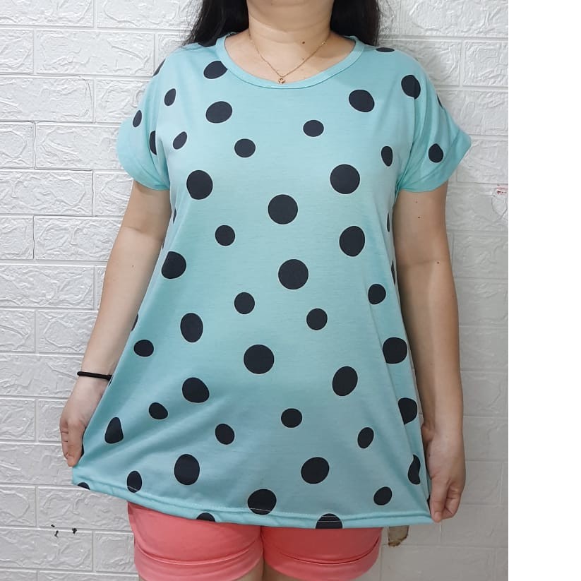 PROMO!!KAOS WANITA SUPER JUMBO POLKADOT/KAOS JUMBO WANITA FULL PRIN/KAOS JUMBO HARGA MURAH MERIAH