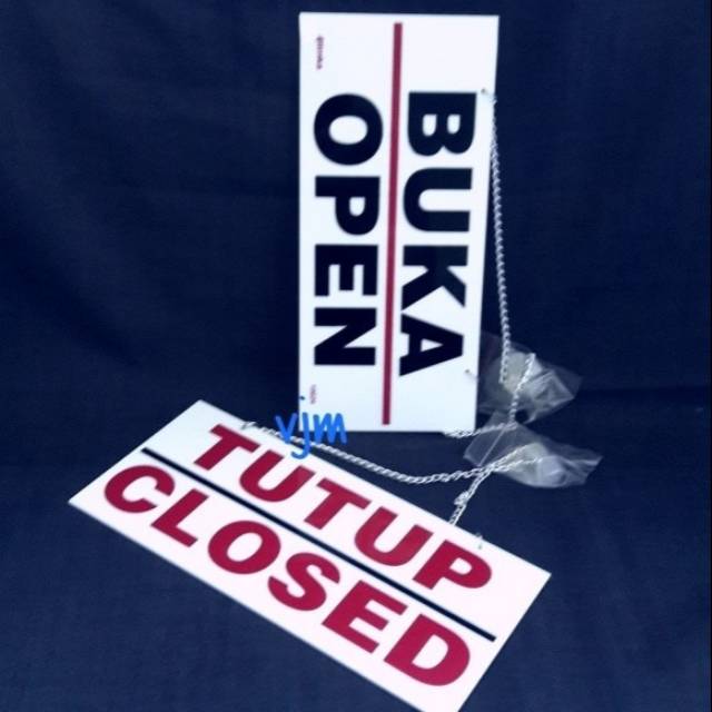 

Sign label buka tutup plat acrylic/akrilik sign board open closed stiker akrilik