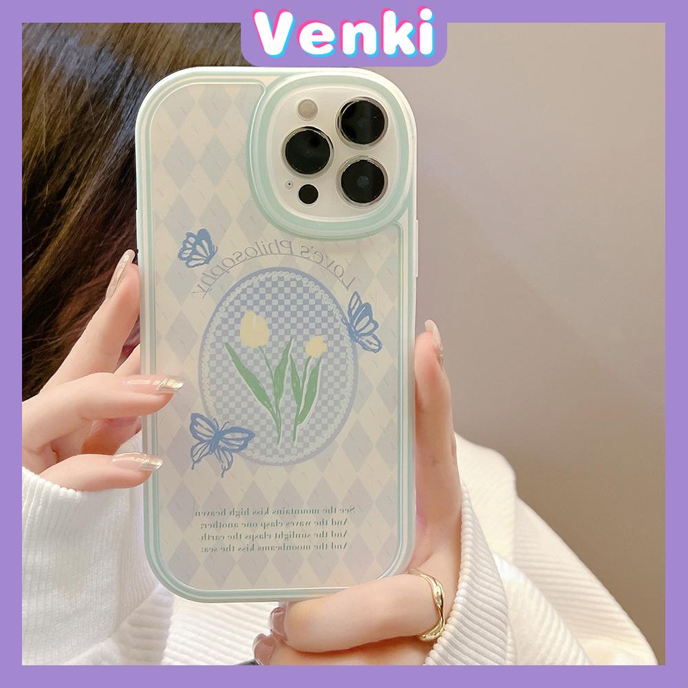 iPhone Case Silicone Soft Case Clear Case TPU Airbag Shockproof Full Coverage Protection Camera Blue Butterfly Flowers For iPhone 13 Pro Max iPhone 12 Pro Max iPhone 11 iPhone7Plus