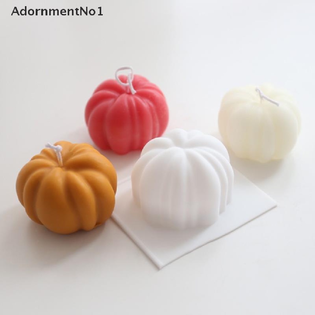 (AdornmentNo1) Cetakan Lilin Mini Bentuk Labu Halloween Bahan Silikon Untuk Dekorasi Rumah