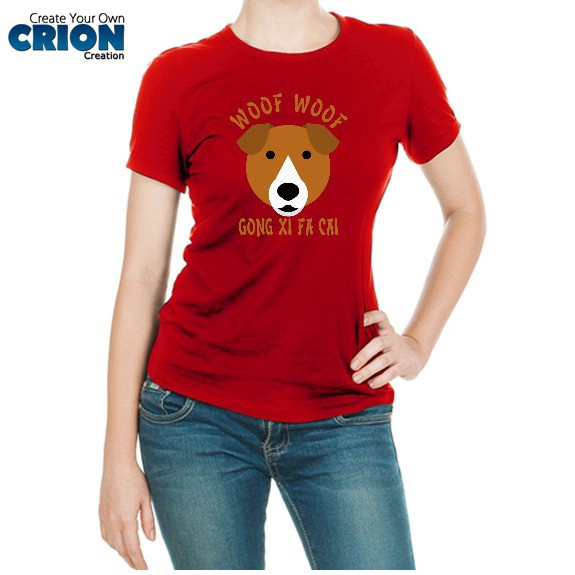 Kaos Imlek Ladies - Woof Woof Gong Xi Fa Cai - By Crion