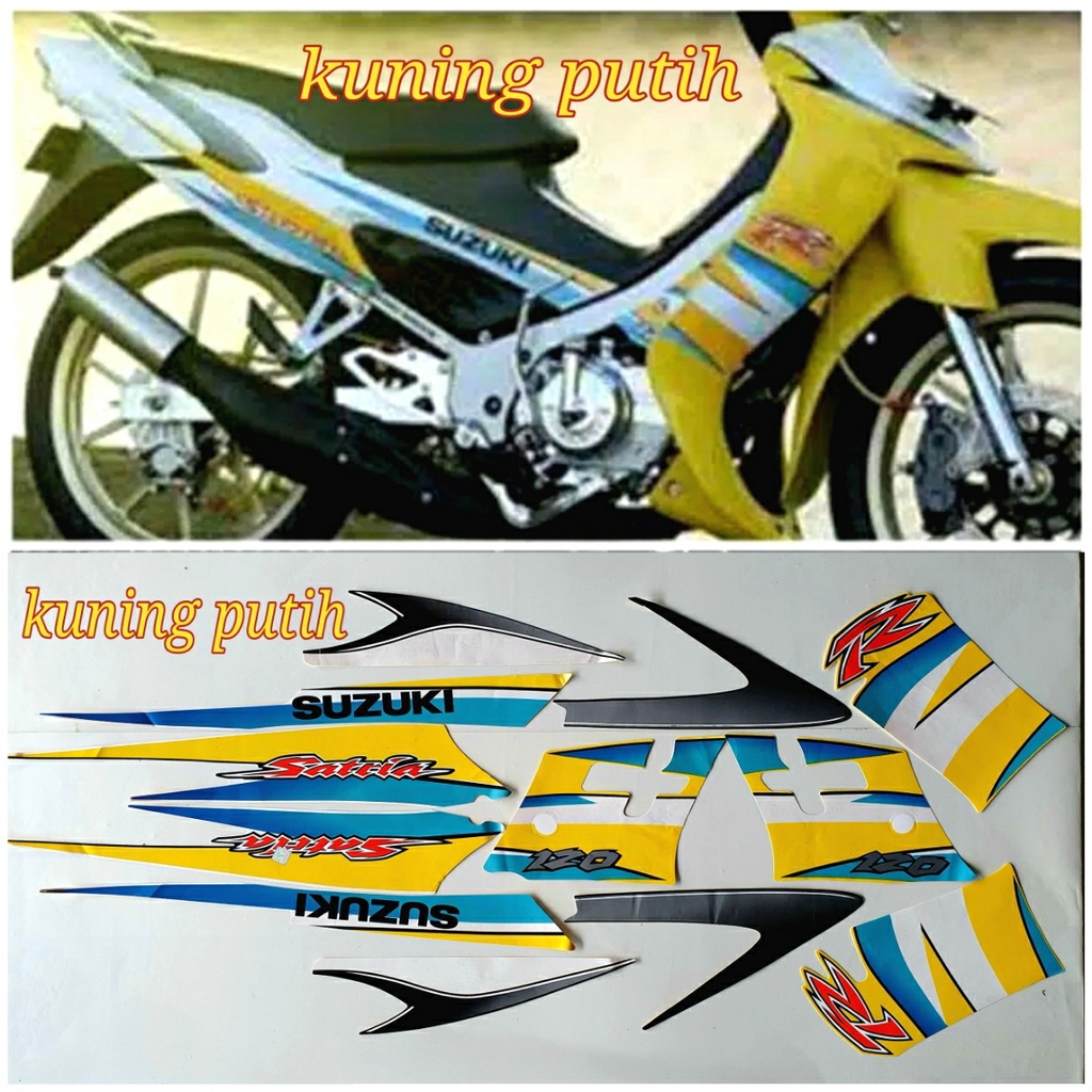 Jual Stiker Striping Lis Standar Ori Satria Hiu Malaysia Kuning Putih Shopee Indonesia