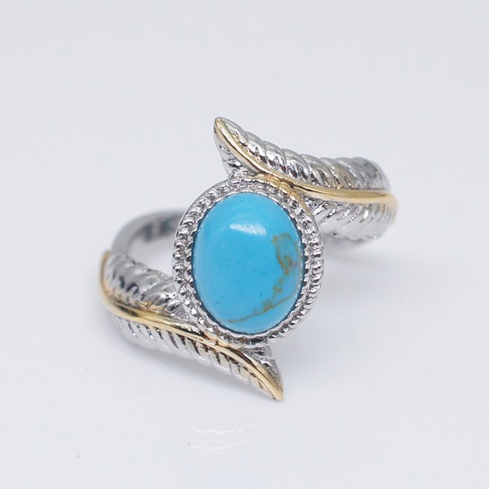 Hu Hu Hu Hu Hu Alat Bantu Pasang Kacamata♡ Cincin Wanita Desain Bulu Hias Turquoise Imitasi Gaya Mewah Untuk Cocktailpestahadiah