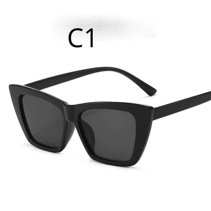 【YUZHU】COD Aksesoris Fashion Warna Jelly Simple Square Cat Eye Sunglasses untuk Wanita