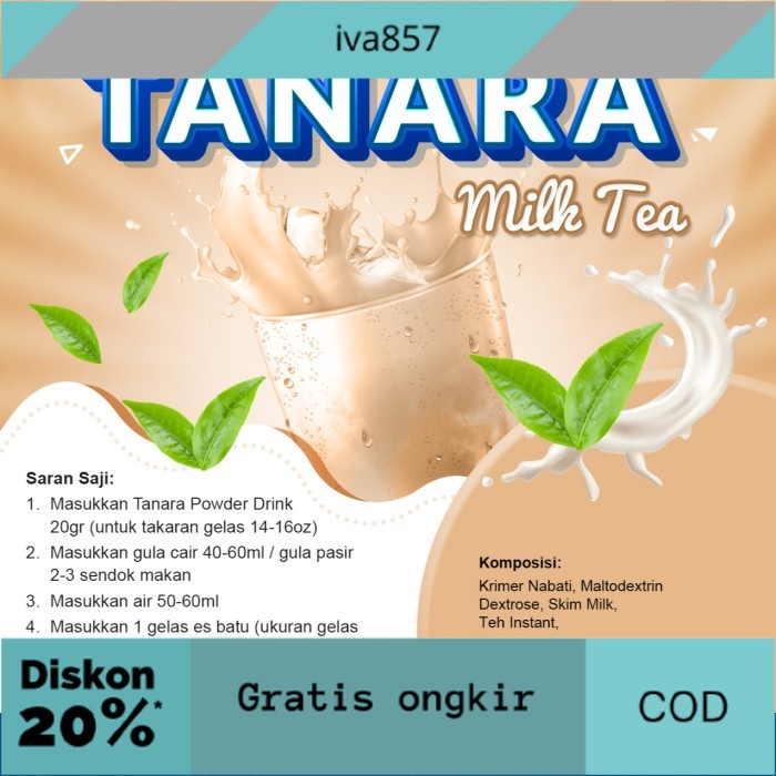 

PROMO Milk Tea Powder - Bubuk Minuman Bubble Drink Ice Blend Milkshake GRATIS ONGKIR