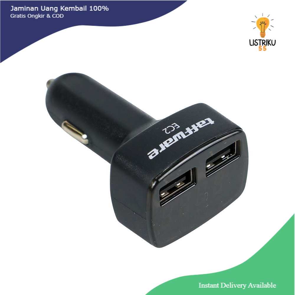 Taffware Charger mobil dual usb with LED Display - EC2