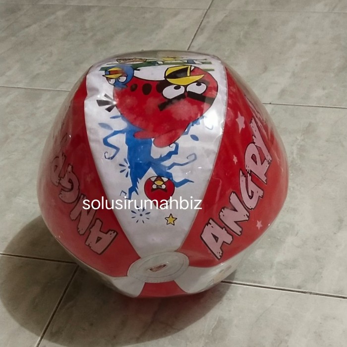 bola angry birds merah putih kartun plastik karet bekas mainan anak