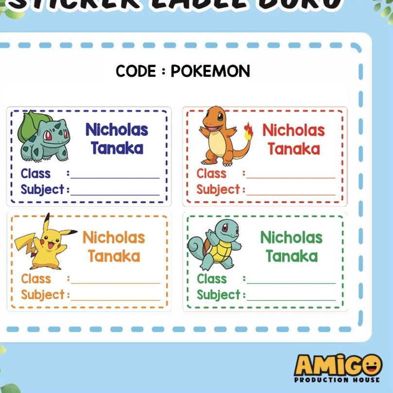 

Dijamin Miring harga.. Sticker Buku Label Nama Pelajaran Buku Sekolah Anak stiker waterproof hello kitty pokemon mickey unicorn