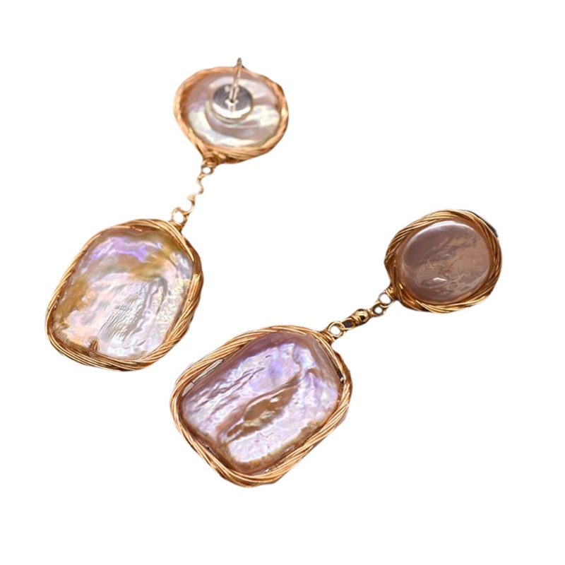 Siy Anting Tusuk Gantung Desain Lingkaran Hias Mutiara Imitasi Gaya Vintagebarok Untuk Wanita