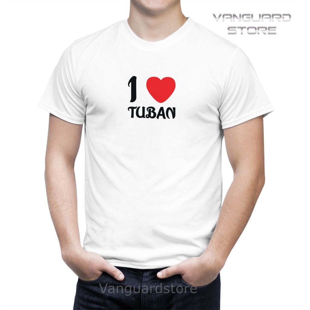 KAOS I LOVE TUBAN COMBED 20S COWOK WANITA PRIA COWO UKURAN BAYI - DEWASA JUMBO BIG SIZE 0 - 4XL