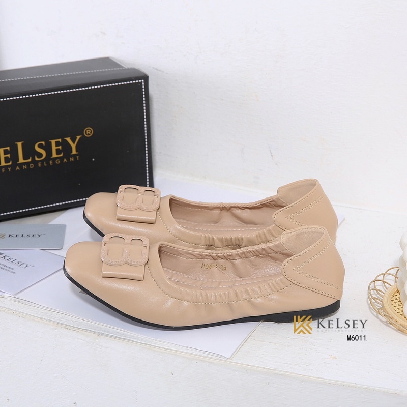 Kelsey Sepatu Flat Shoes Wanita / Flat Shoes Kulit  M6011