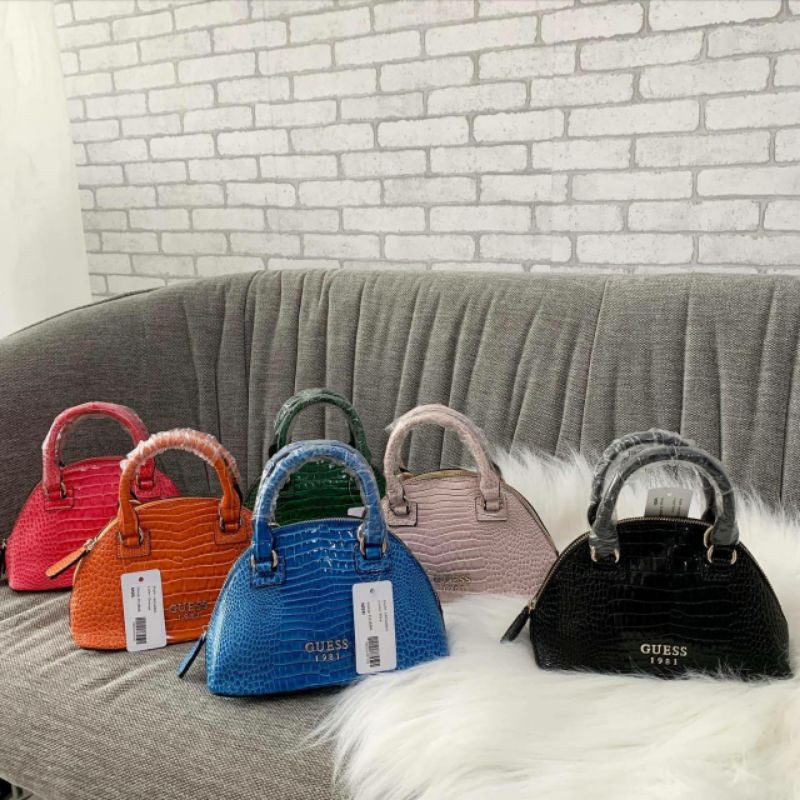 GB12219 TAS HANDBAG WANITA ORIGINAL BRAND GUESS ALMAMINI CROCO