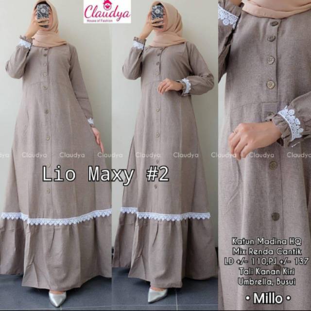Baju Gamis Wanita Terbaru Lio Maxy Dress Termurah - Soft lave