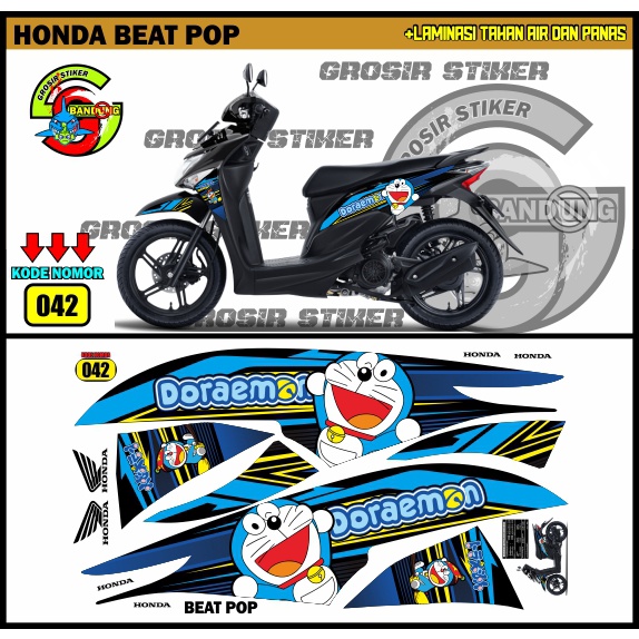 STIKER MOTOR VARIASI HONDA BEAT POP DORAEMON