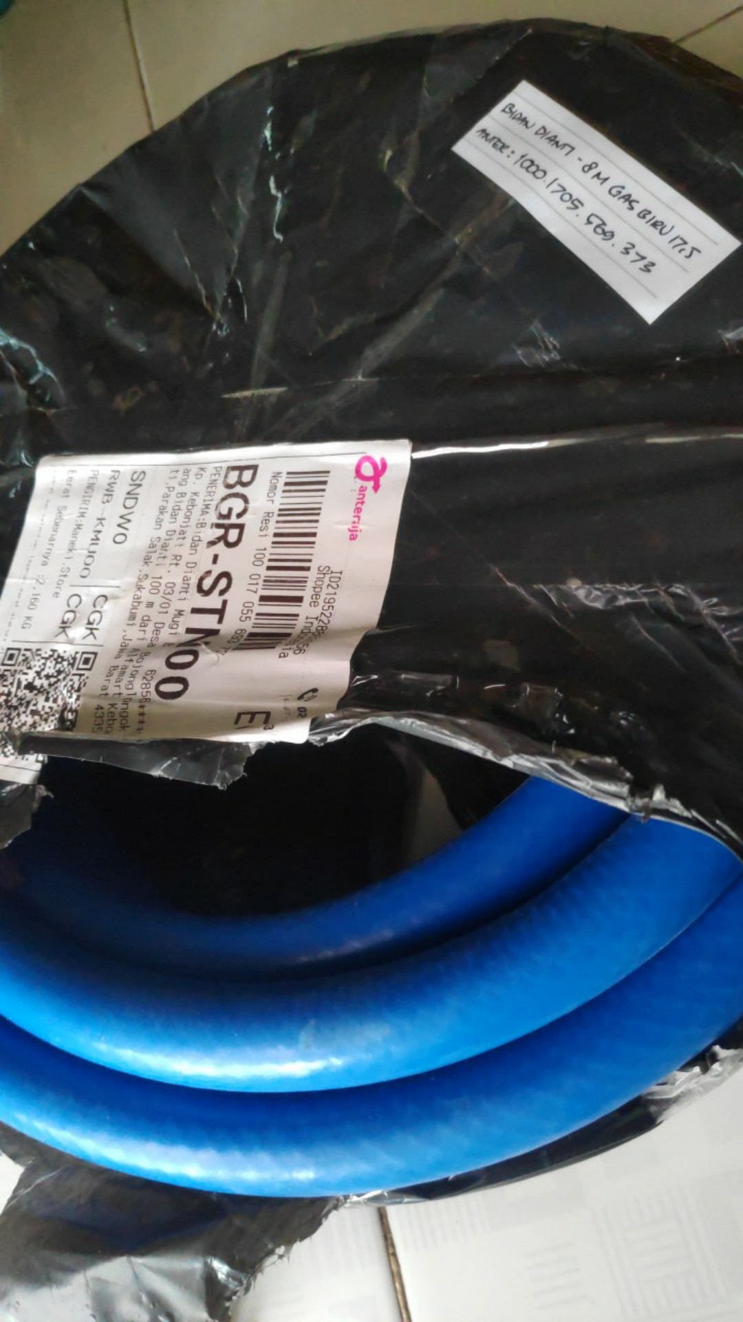 Selang Gas Biru High Pressure Thermoplastic 17.5mm Propeller Sni Harga Per Meter