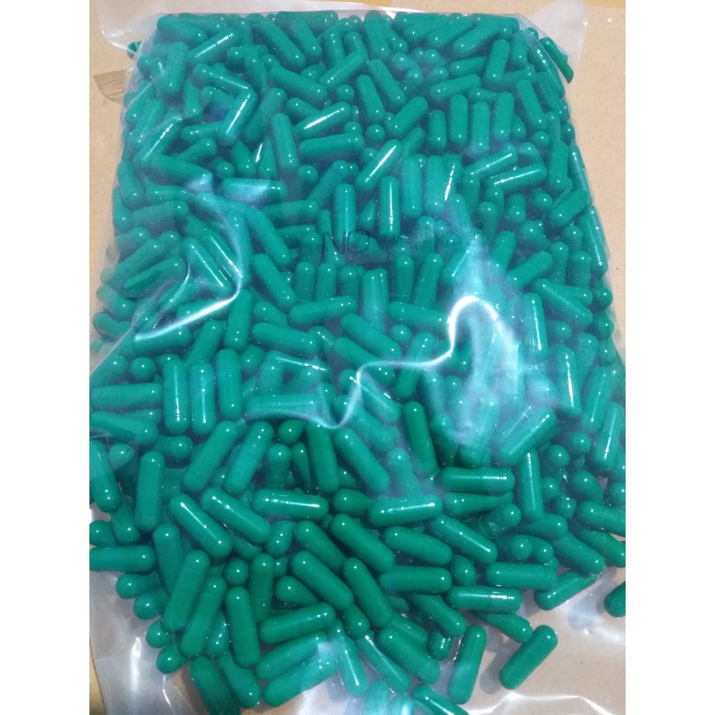 Cangkang Kapsul Ukuran No0 / Kapsul Kosong Warna Hijau-hijau / Full Hijau , hijau hijau