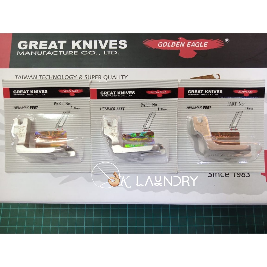 Sepatu Great Knives Hemmer Feet Kelim Lilit BESAR Mesin Jahit Industrial High-Speed GOLDEN EAGLE-Lot 7