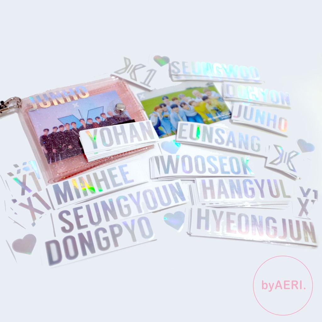 X1 HOLOGRAM STICKER (X1 MEMBER NAME, LOGO, DLL KPOP HOLOGRAM CUTTING STICKER)