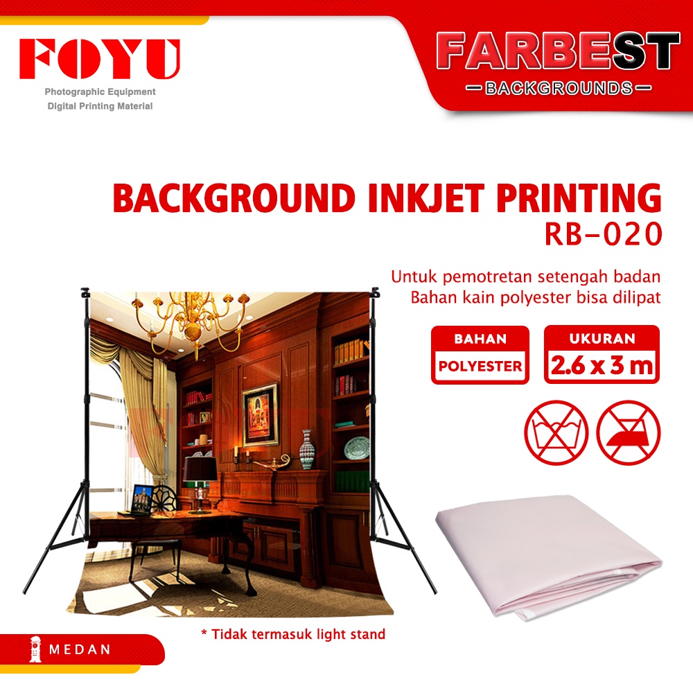 Background Foto Inkjet Uk. 2,6x3 Mtr Wisuda Rak Buku RB-020