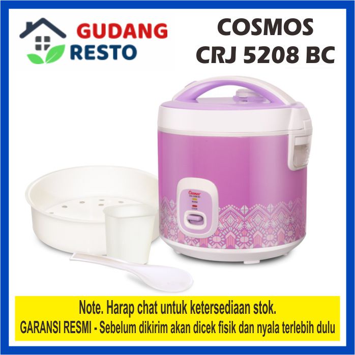 COSMOS CRJ-5208 BC MAGIC COM NON STICK RICE COOKER CRJ5208-BC BATIK PENANAK NASI 2L 2 LITER 3 IN1