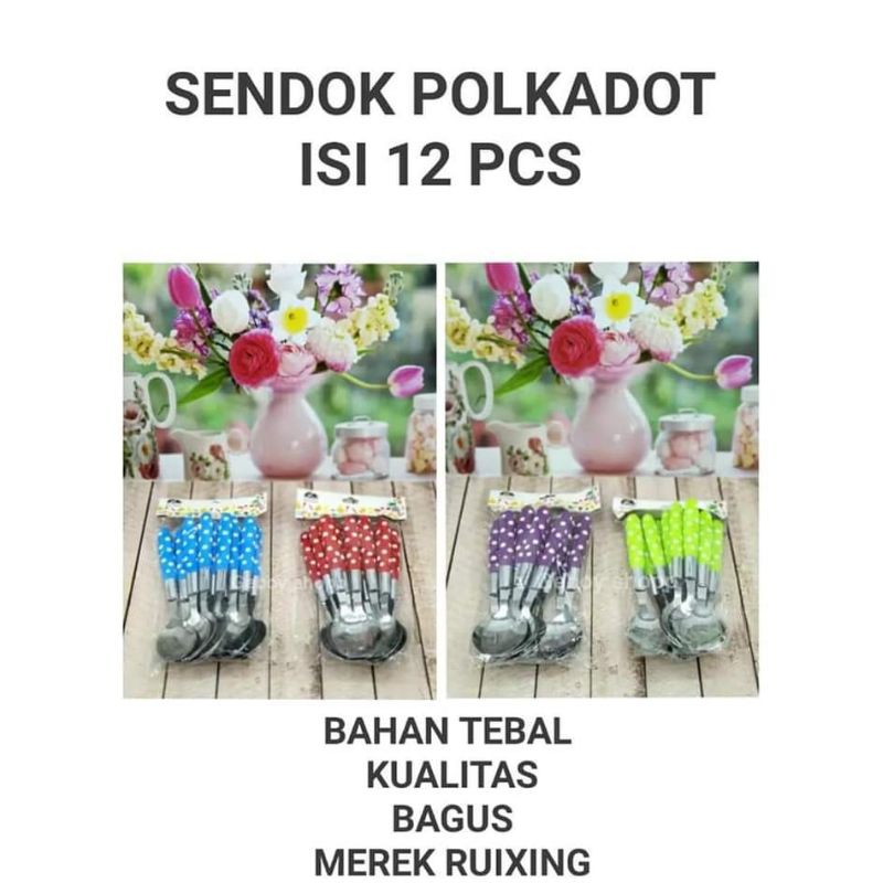 sendok polkadot 12pcs