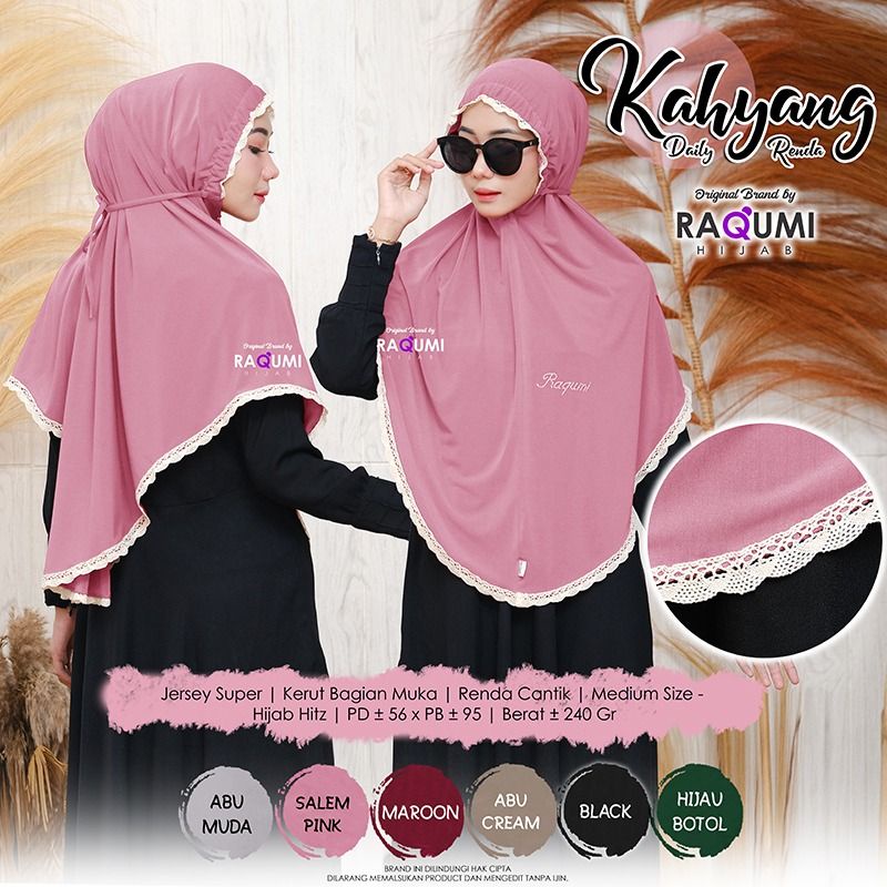 KAHYANG ORIGINAL RAQUMI HIJAB | BERGO RAQUMI | JILBAB DAILY RAQUMI | JILBAB KERUT MUKA | JILBAB REND