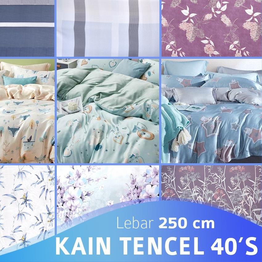 ♩ KAIN METERAN TENCEL SUTRA ORGANIK 40S MOTIF HIGH QUALITY LEBAR 250 CM ♥
