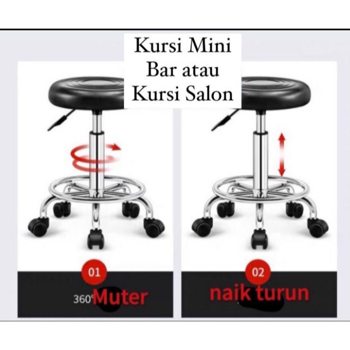 Kursi Bar/Cafe Barstool Kursi Salon Hidrolik Kursi Bundar Laboratorium